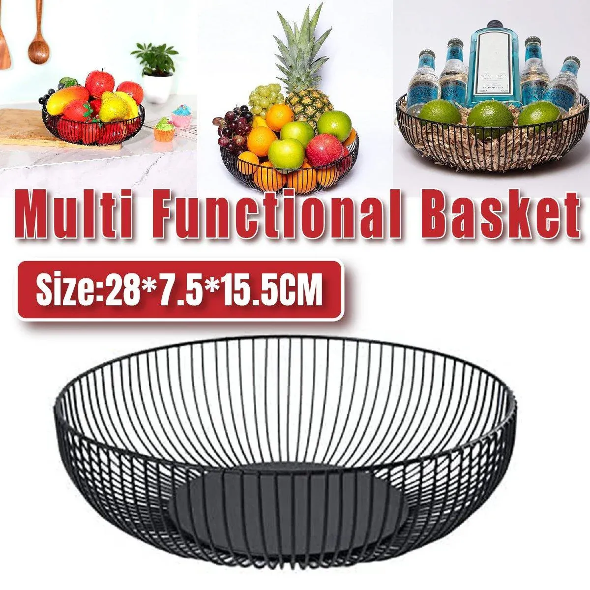 Multi Functional Wire Storage Basket Fruit Vegetable Holder for Kitchen Counter view 15