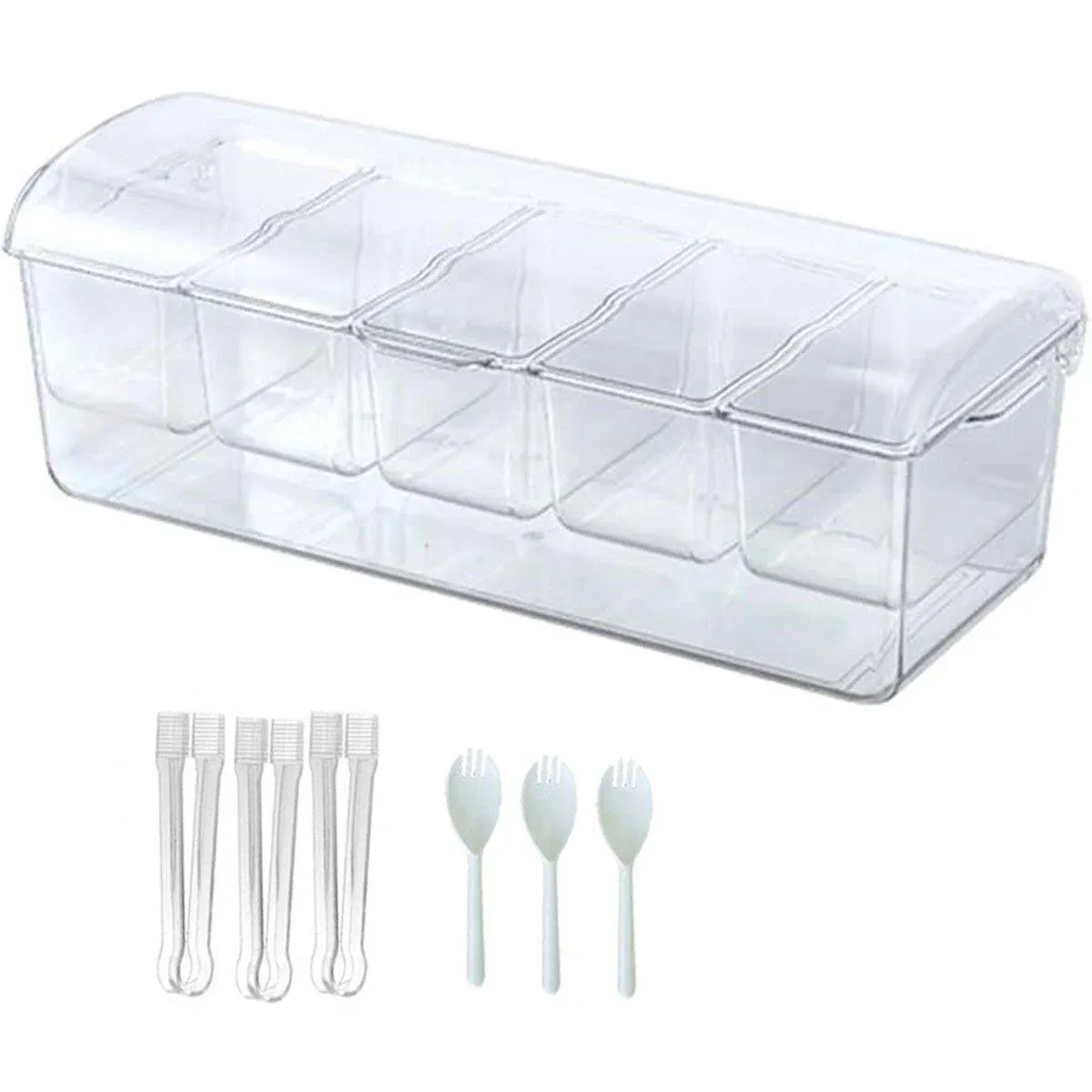 Outdoor Picnic Ice Box Split Salad Plate Fresh-keeping Food Storage Container view 2