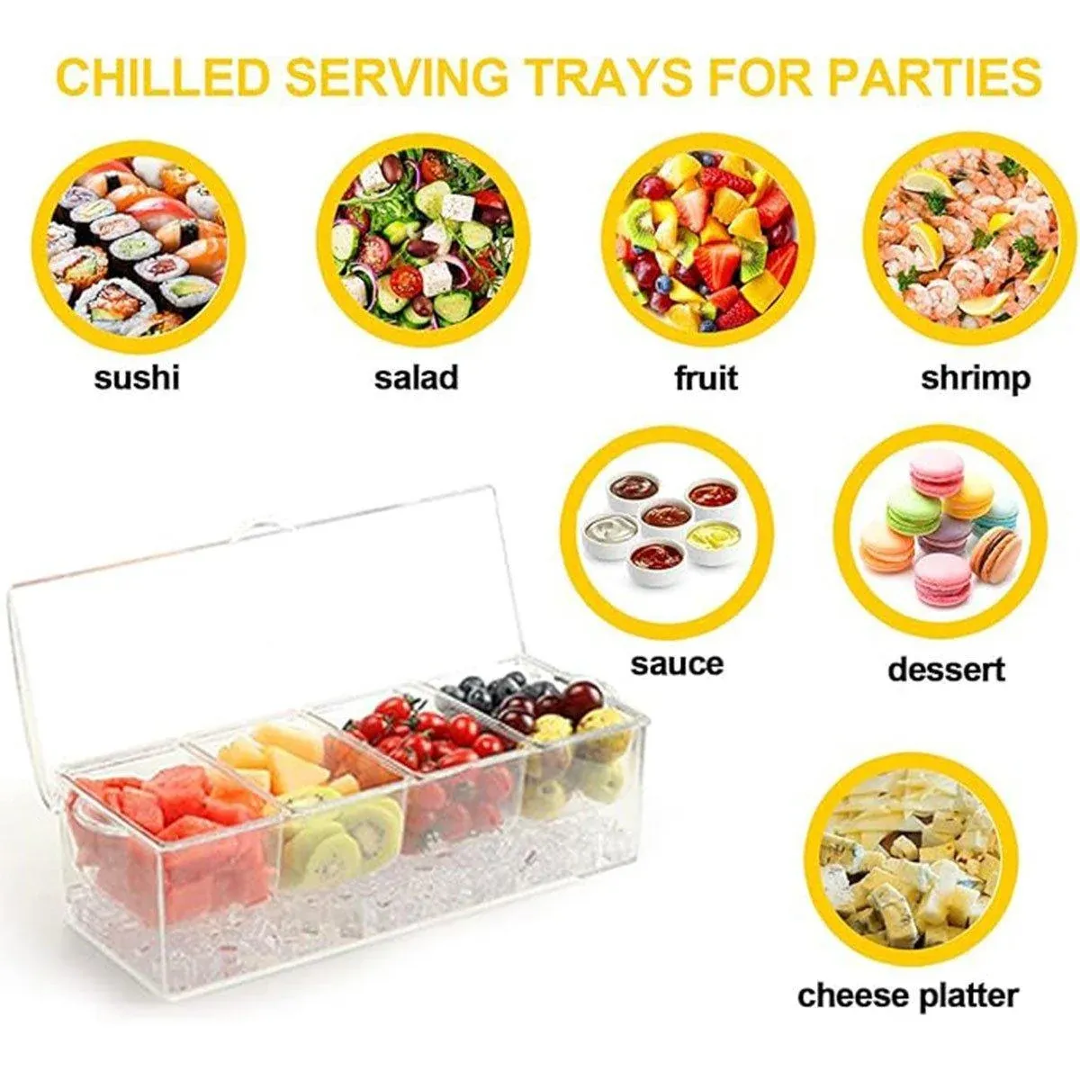 Outdoor Picnic Ice Box Split Salad Plate Fresh-keeping Food Storage Container view 5