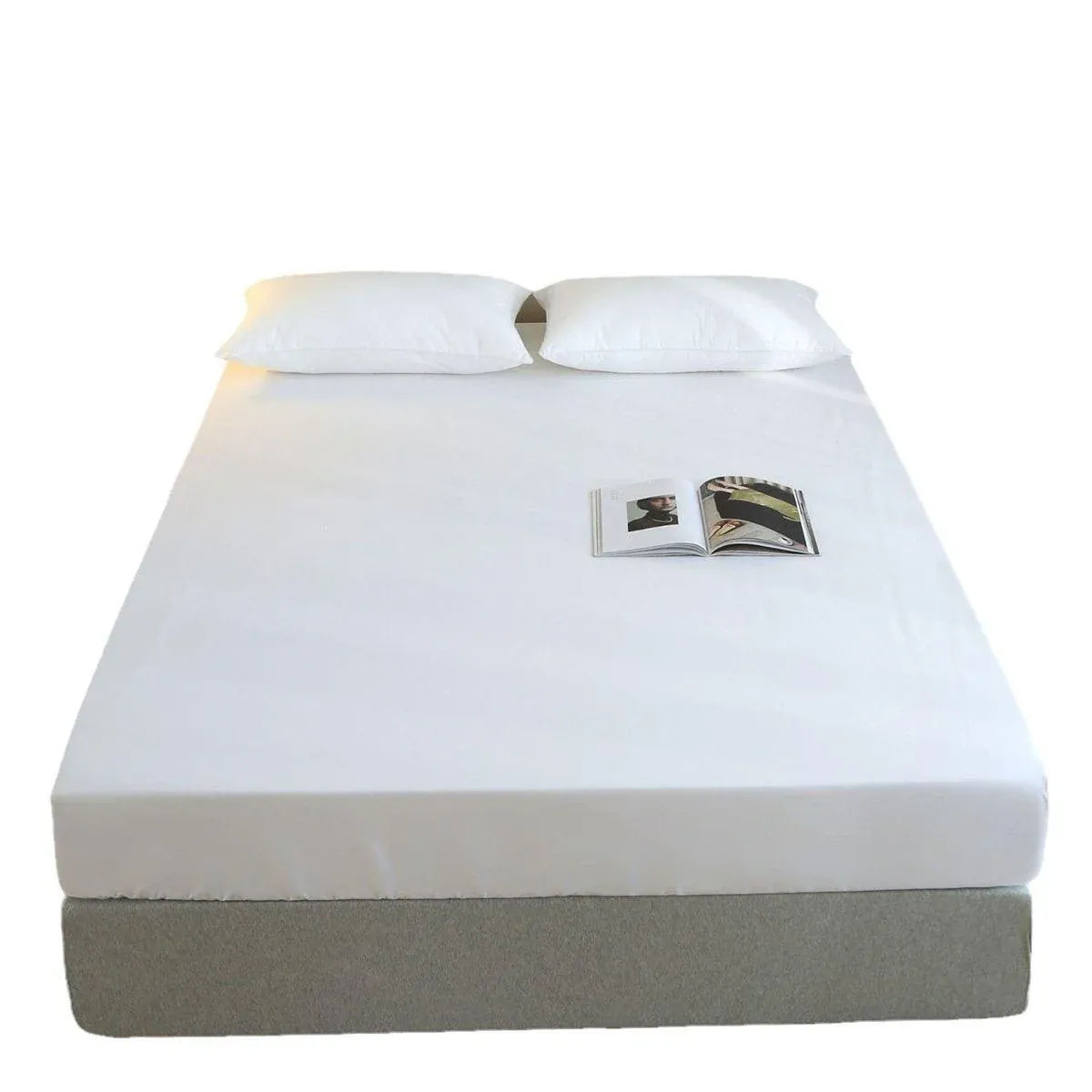 Single 96x200cm Hotel Bedding White Cotton Satin Bedspread - Cotton single jet