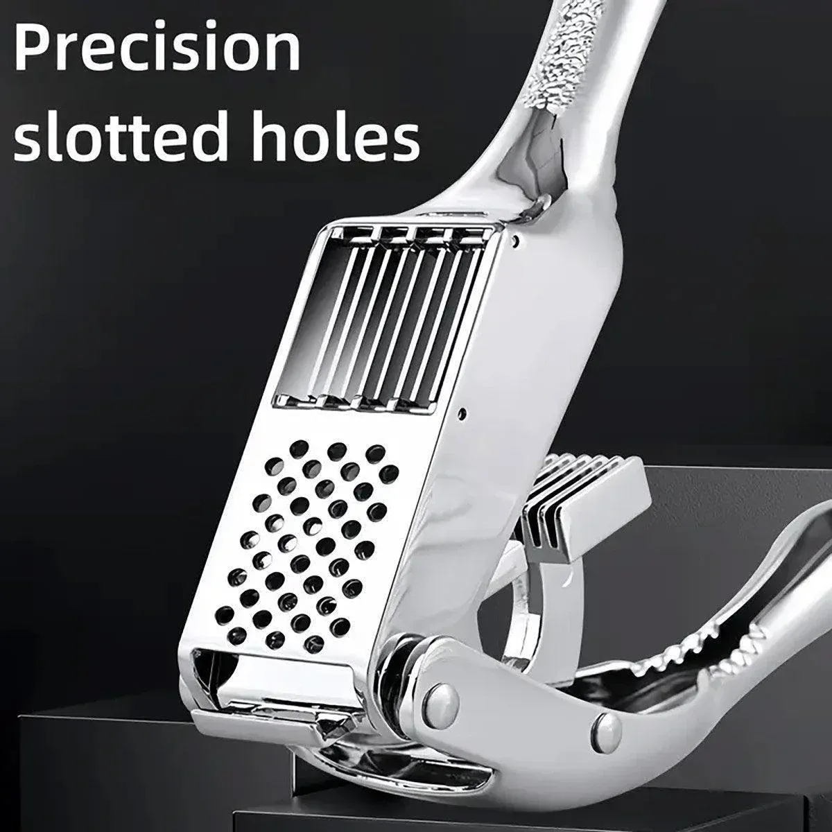 Multifunctional Garlic Press Aluminum Alloy Two-in-One Garlic Cutter Masher Tool view 7