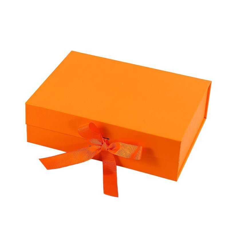 Elegant Ribbon Flip Folding Gift Boxes Multiple Colors High-Quality Cardboard — image 1