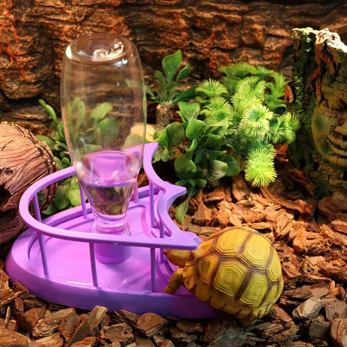 Reptile Water Bowl with Bottle for Lizard Gecko Snake Inverted Bottle view 7