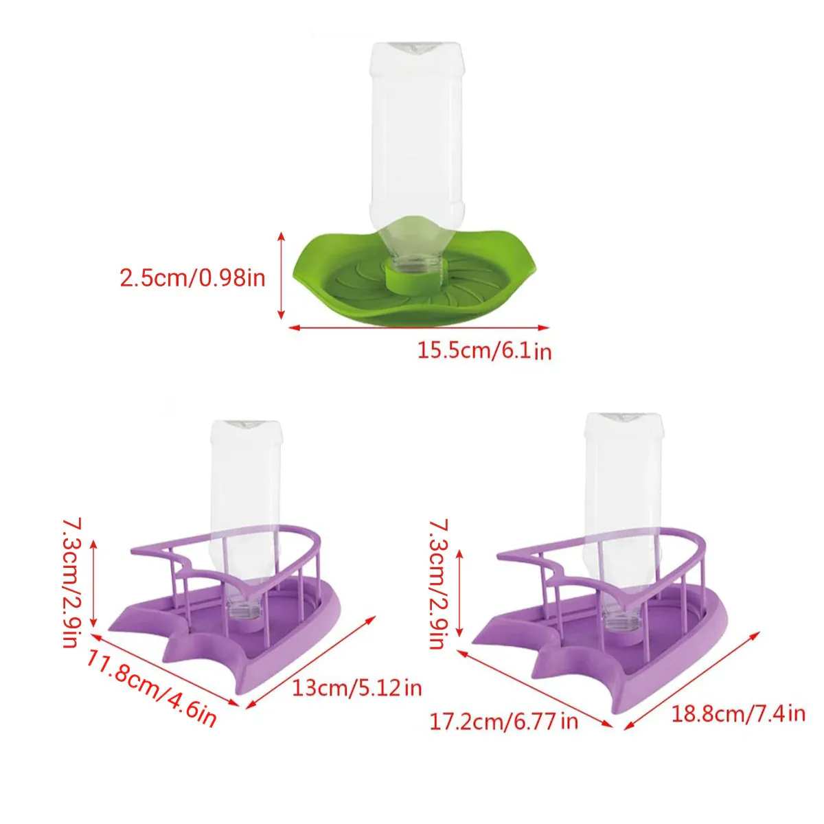 Reptile Water Bowl with Bottle for Lizard Gecko Snake Inverted Bottle view 5