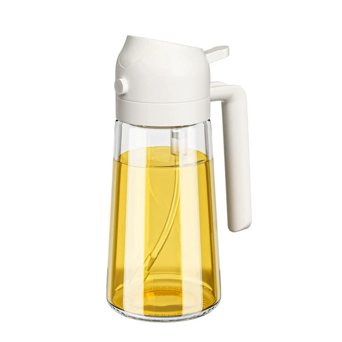 2-in-1 470ml Glass Oil Bottle Spray Pour Automatic Pressure Control Kitchen
