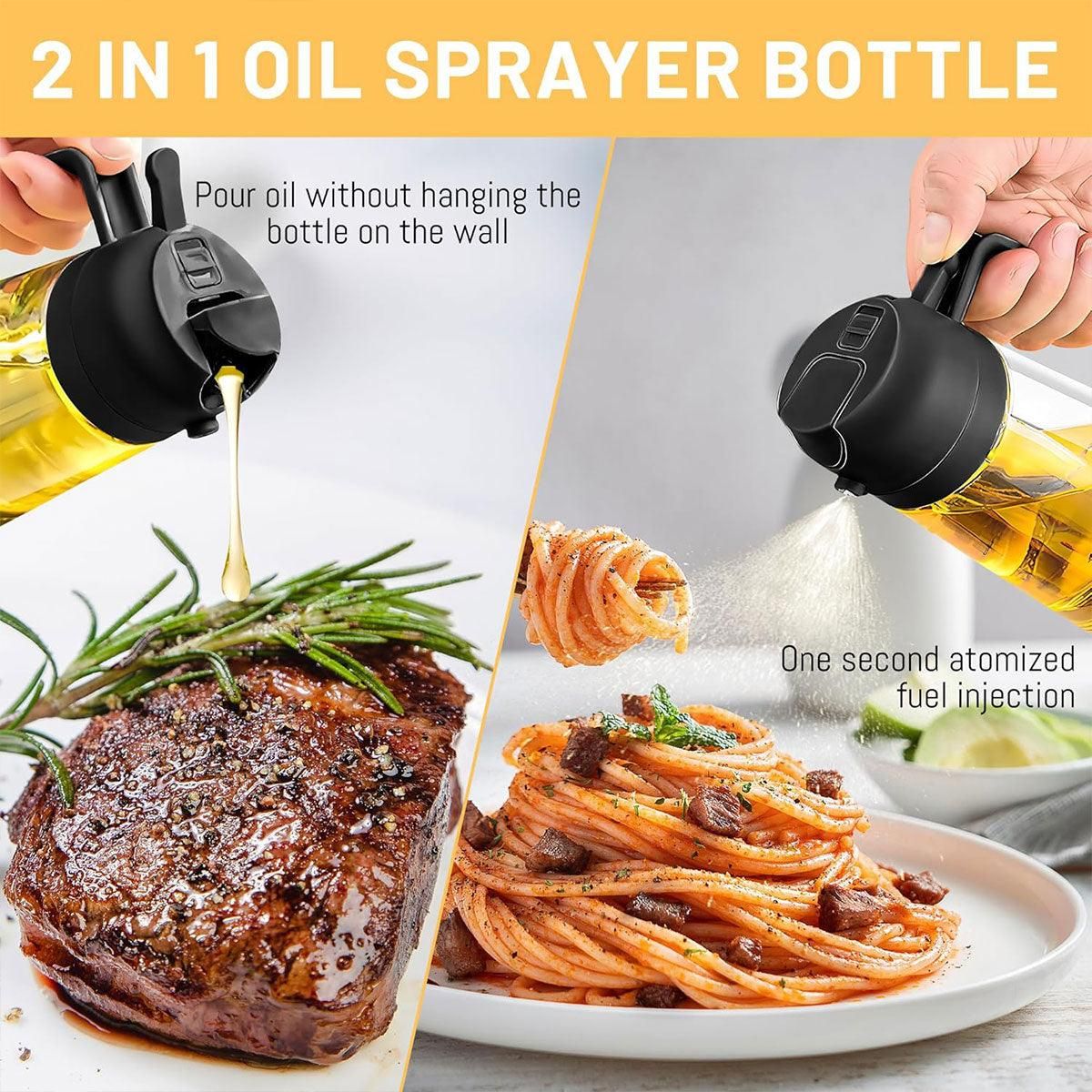 2-in-1 470ml Glass Oil Bottle Spray Pour Automatic Pressure Control Kitchen view 12