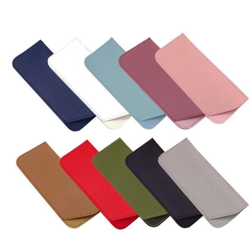 Pu Leather Eyeglass Sunglasses Reading Glasses Case Soft Pouch Bag Pocket - Navy view 3