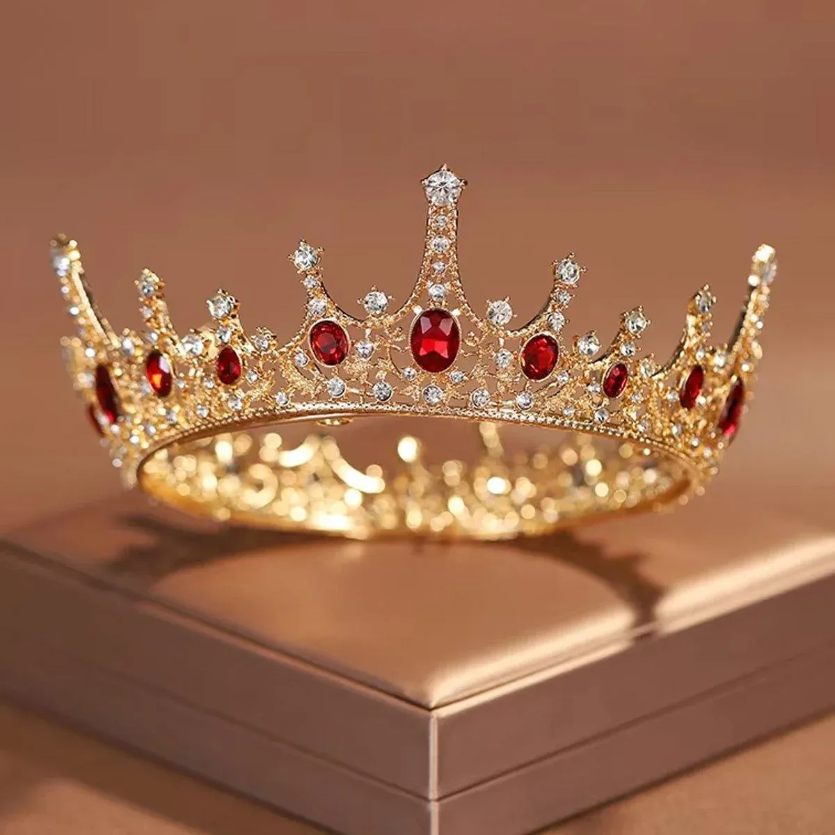 Vintage Princess Wedding Crown Hair Accessories Bridal Round Tiara Headpiece view 5
