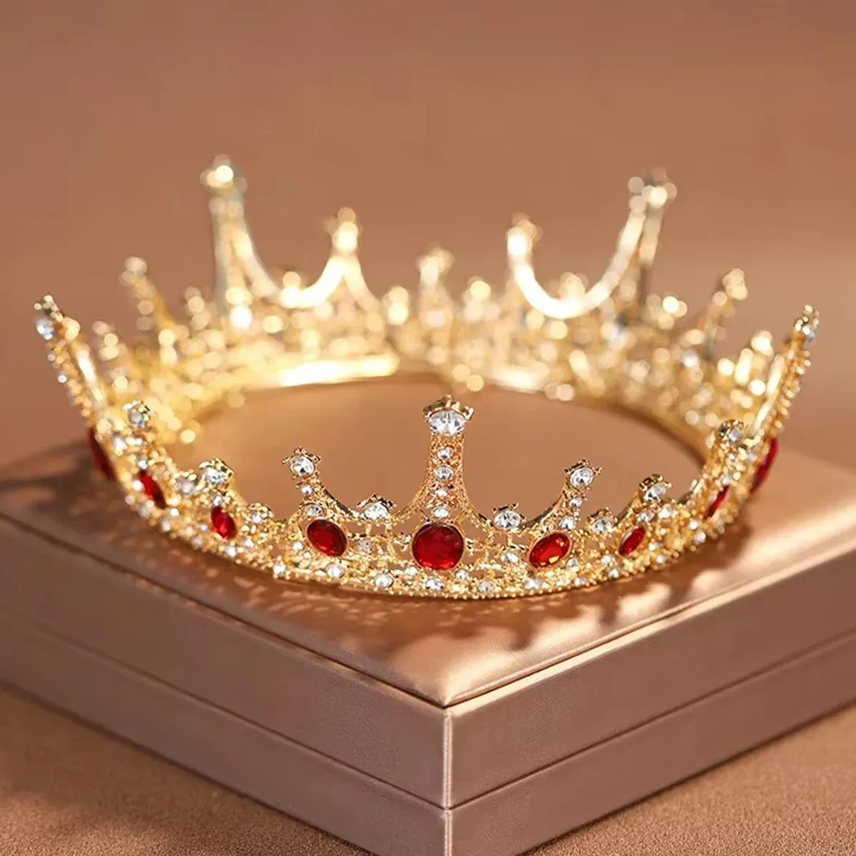 Vintage Princess Wedding Crown Hair Accessories Bridal Round Tiara Headpiece view 7