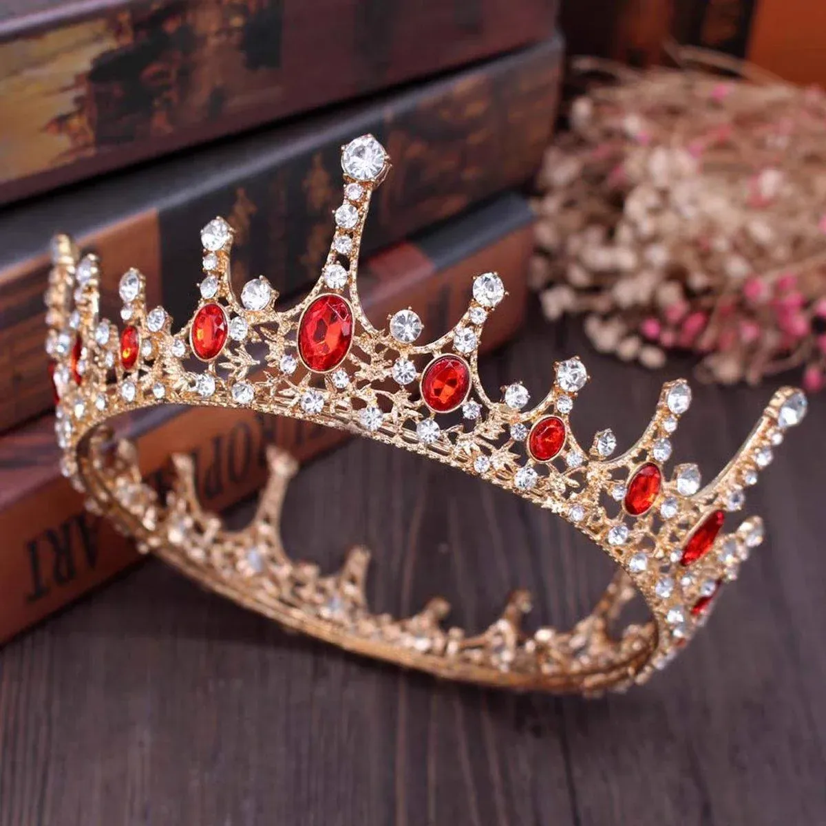 Vintage Princess Wedding Crown Hair Accessories Bridal Round Tiara Headpiece view 8