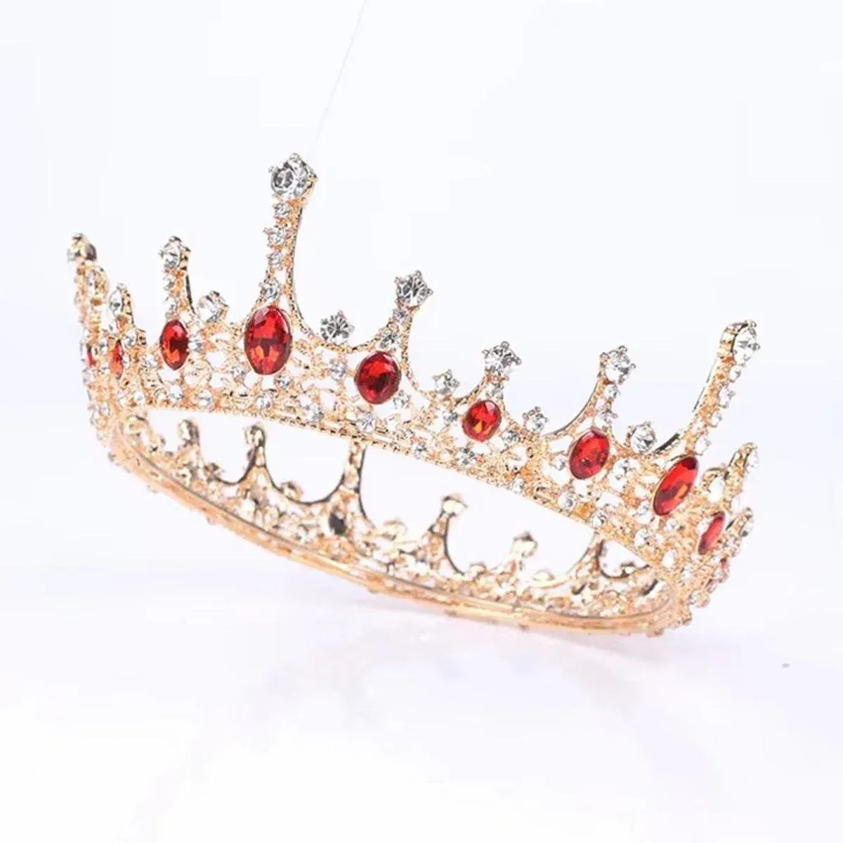Vintage Princess Wedding Crown Hair Accessories Bridal Round Tiara Headpiece view 11