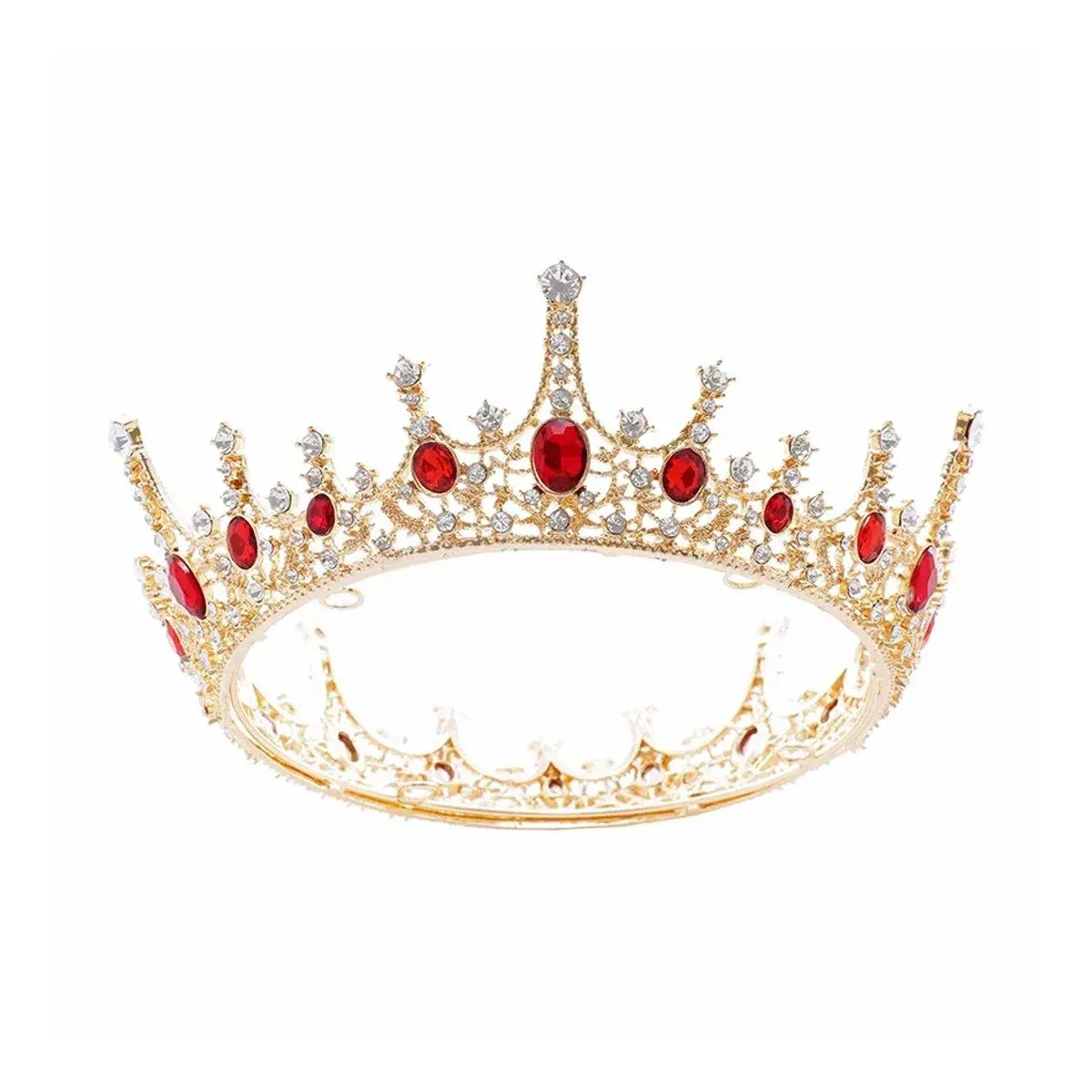 Vintage Princess Wedding Crown Hair Accessories Bridal Round Tiara Headpiece view 13