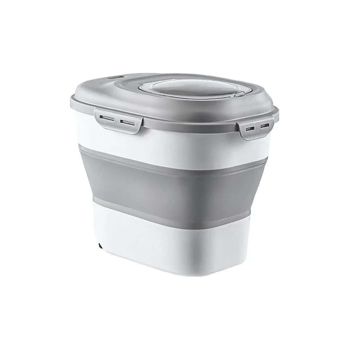 Large Capacity Pet Food Storage Box Foldable Design with Seal Lid - Grey