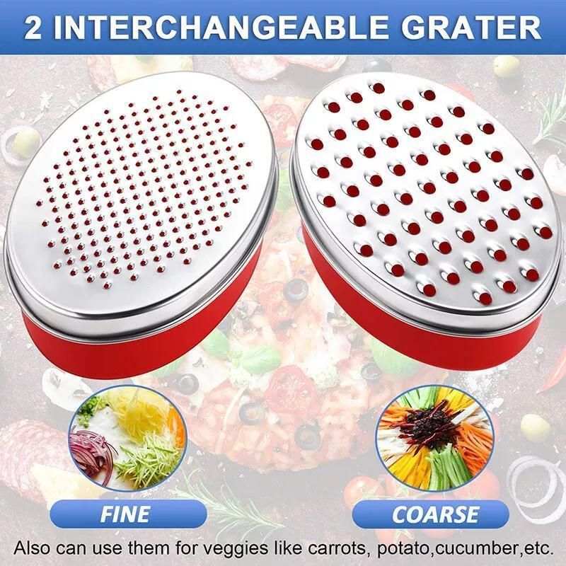 Stainless Steel Kitchen Cheese Grater with Container Storing Fruits Cheese Box view 5