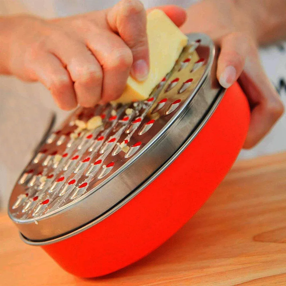 Stainless Steel Kitchen Cheese Grater with Container Storing Fruits Cheese Box view 11