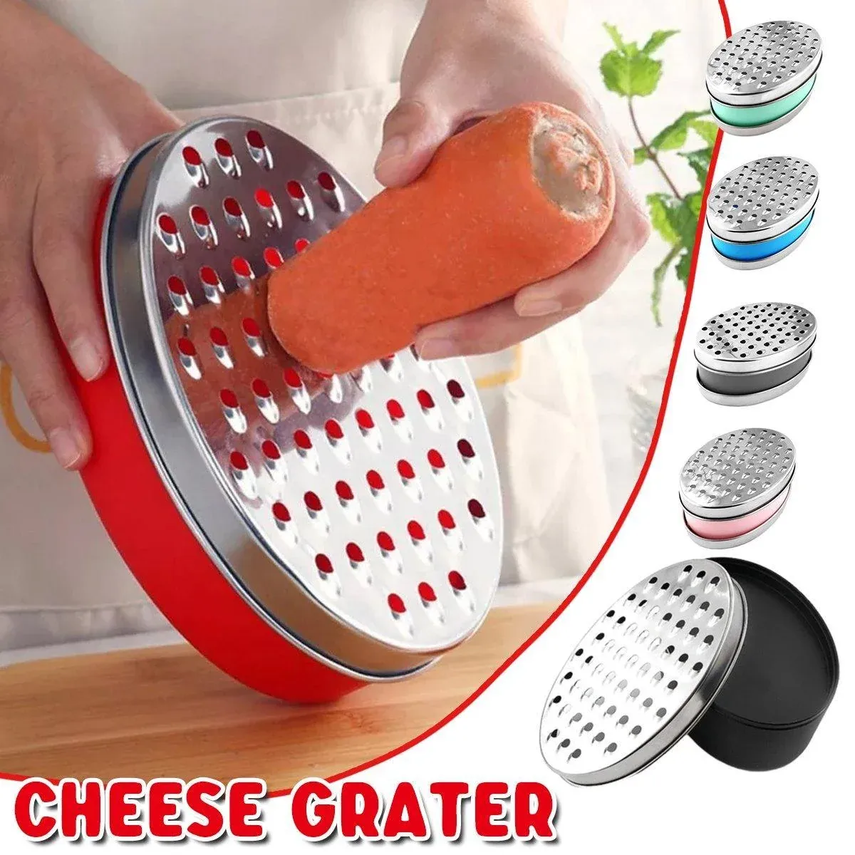 Stainless Steel Kitchen Cheese Grater with Container Storing Fruits Cheese Box view 14