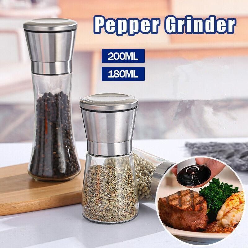 Stainless Steel Manual Salt and Pepper Grinder with Adjustable Ceramic Core view 2