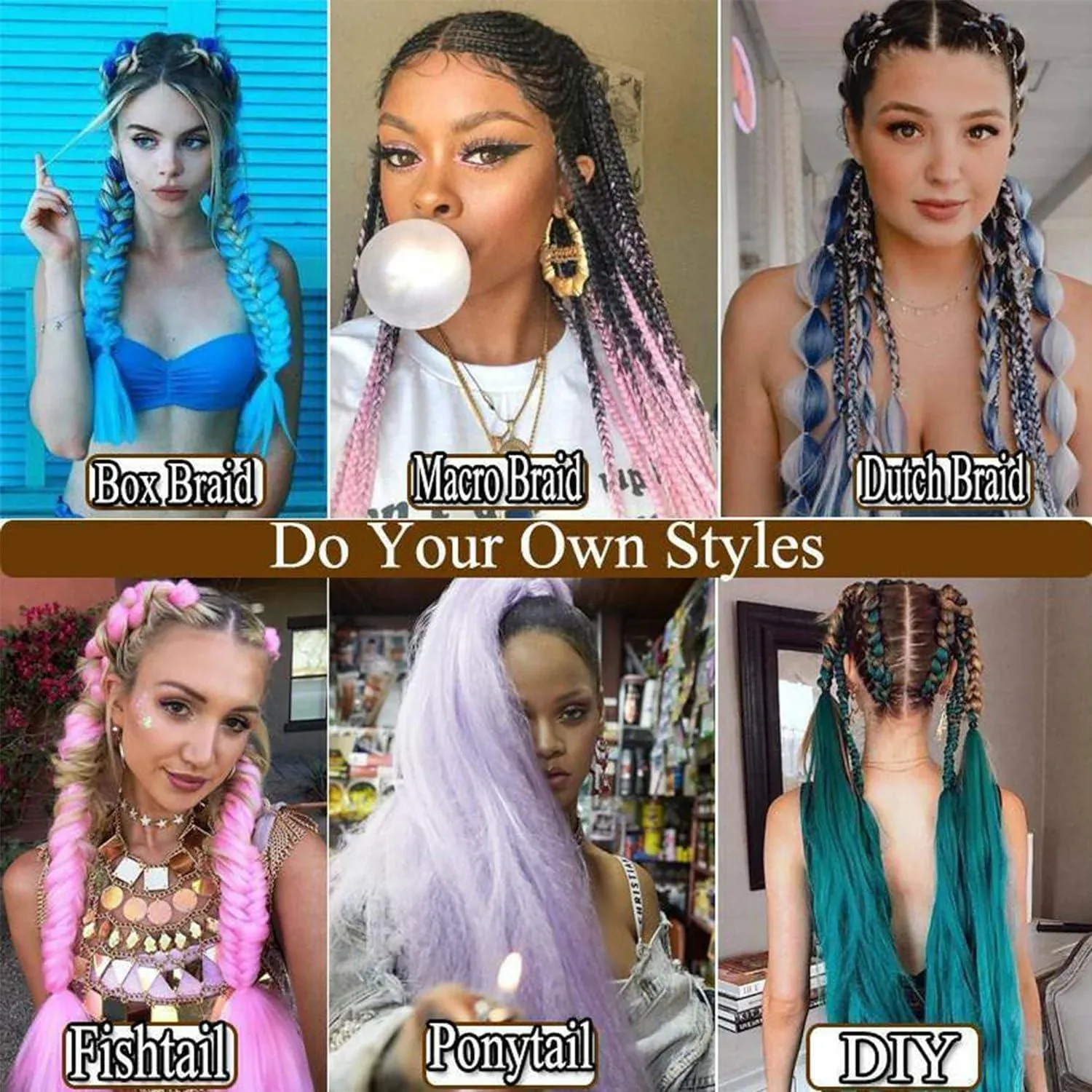 Coloured Jumbo Braiding Hair Extensions Braids Twist Hight Temperature view 11