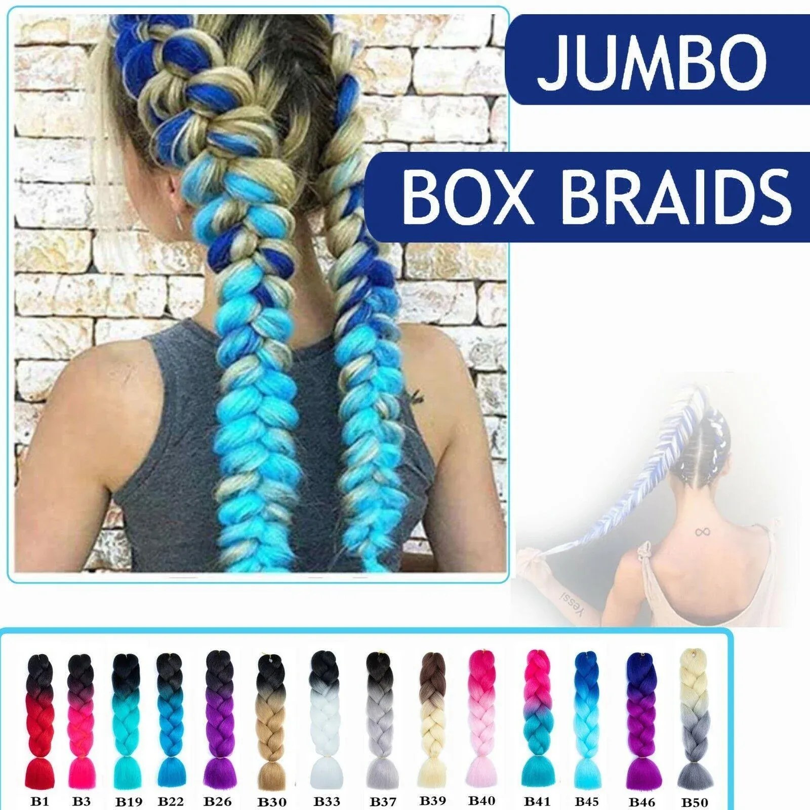 Coloured Jumbo Braiding Hair Extensions Braids Twist Hight Temperature view 4