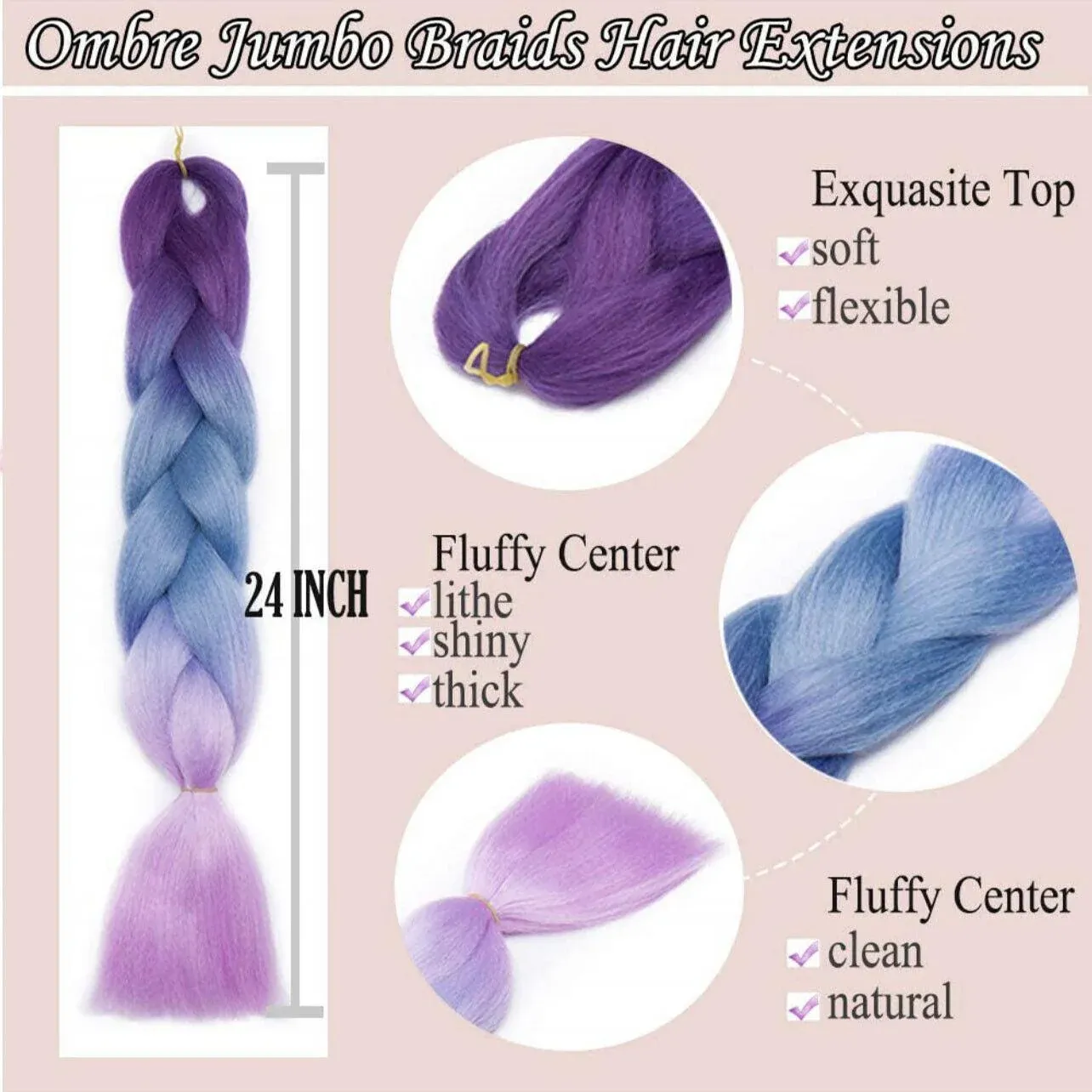 Coloured Jumbo Braiding Hair Extensions Braids Twist Hight Temperature view 6