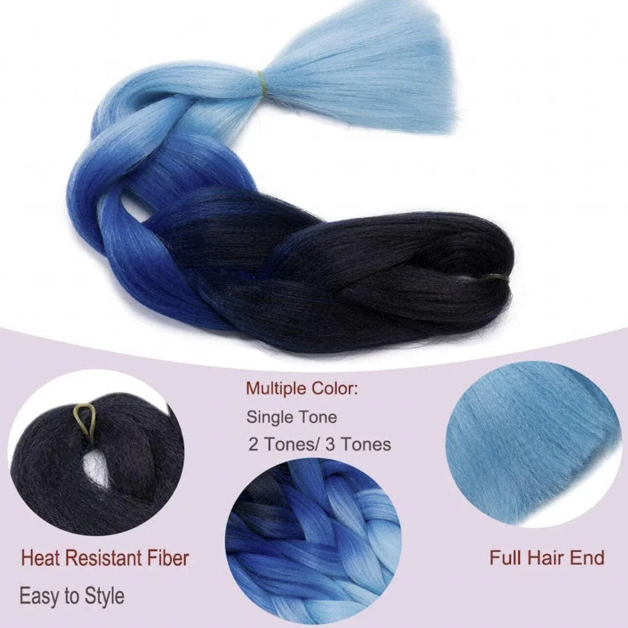 Coloured Jumbo Braiding Hair Extensions Braids Twist Hight Temperature view 7