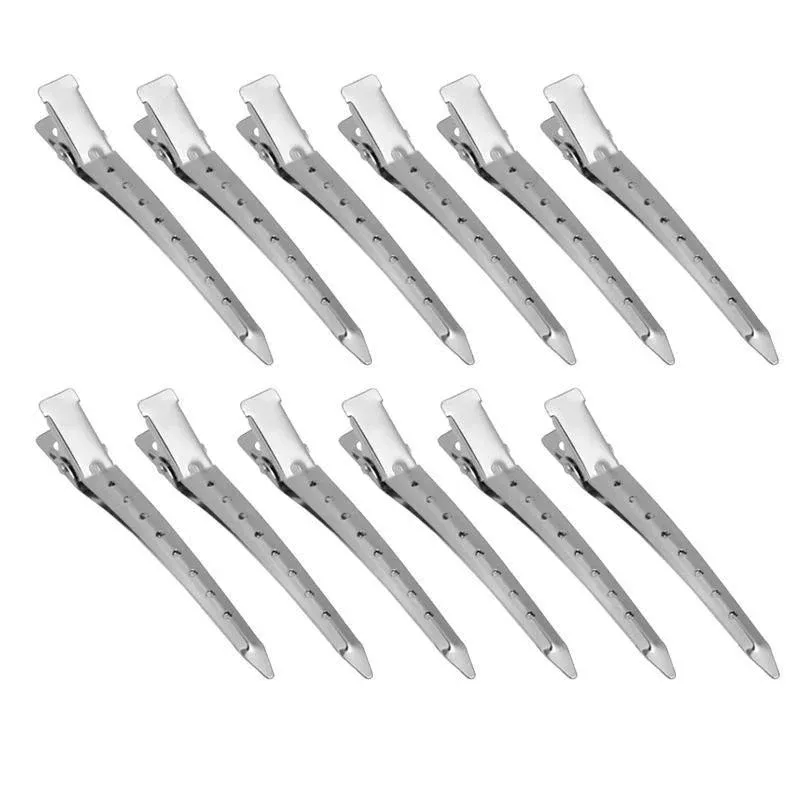 6-54X 9cm Hairdressing Sectioning Hair Clips Duck Bill Hairpin Salon Metal