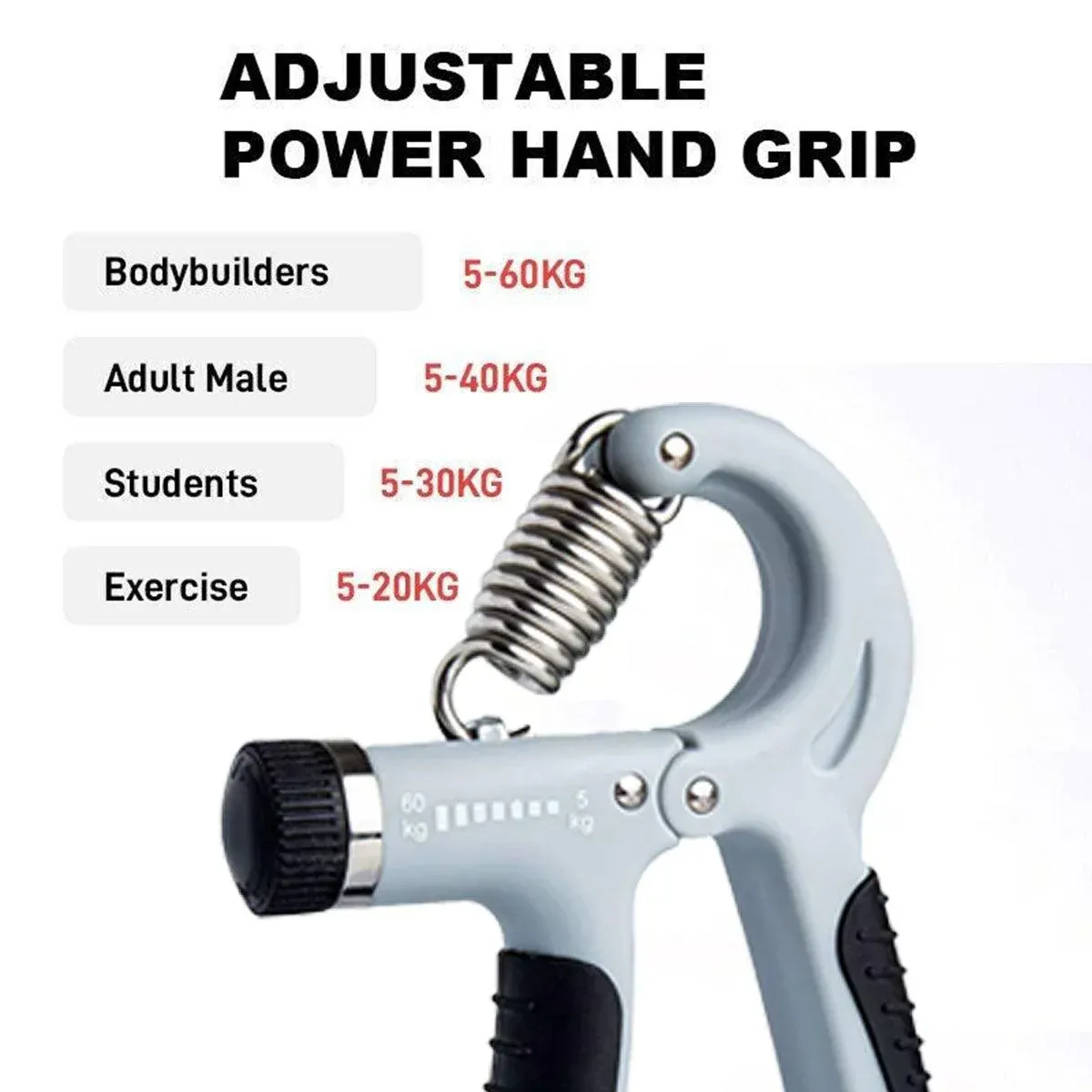 Adjustable Power Hand Grip Forearm Exerciser Gripper Strengthener Trainer view 7