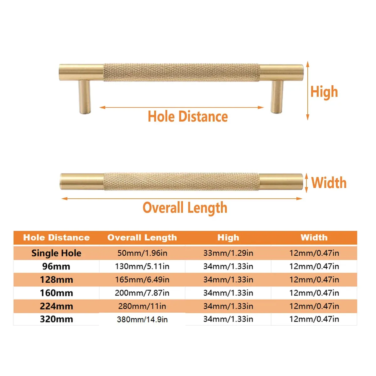 Light Luxury Cabinet Handle Full Copper Gold Straight Knurled Drawer Door Pull view 4