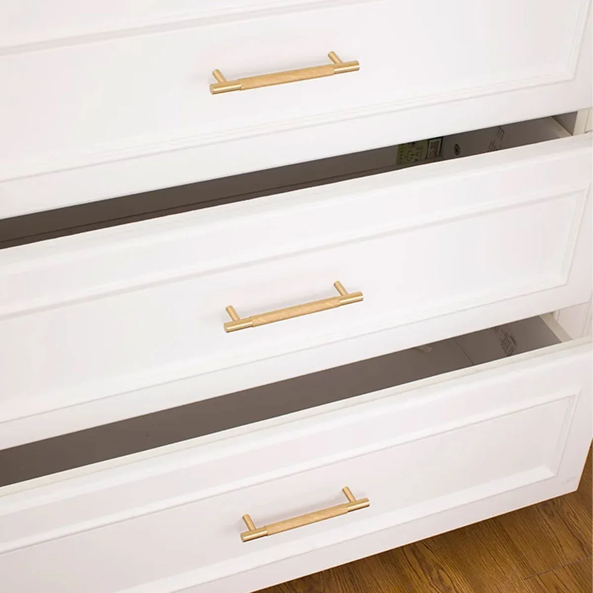 Light Luxury Cabinet Handle Full Copper Gold Straight Knurled Drawer Door Pull view 6