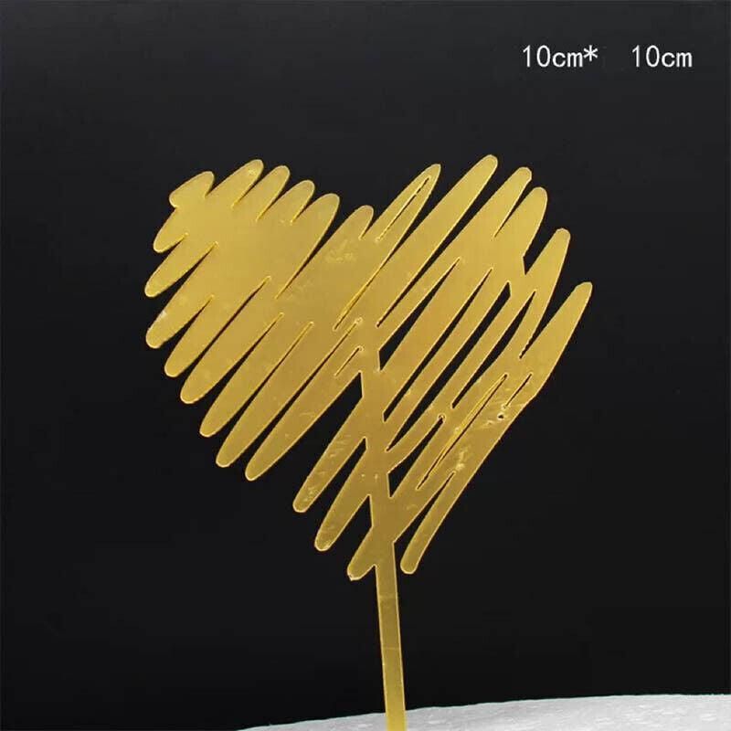 Happy Birthday Acrylic Cake Topper Cake Decoration Golden Silver Party - Rose view 10