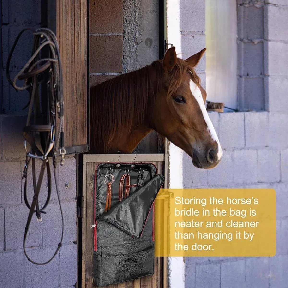 Horse Tack Carry Bag Bridle Halter Bag Pouch Storage Bag Portable Equestrian view 8