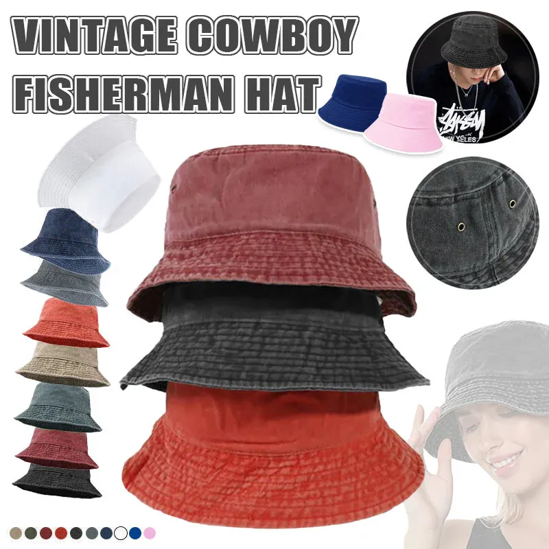 Unisex Men Women Washed Cotton Outdoor Camping Sports Bucket Hats Fisherman view 2
