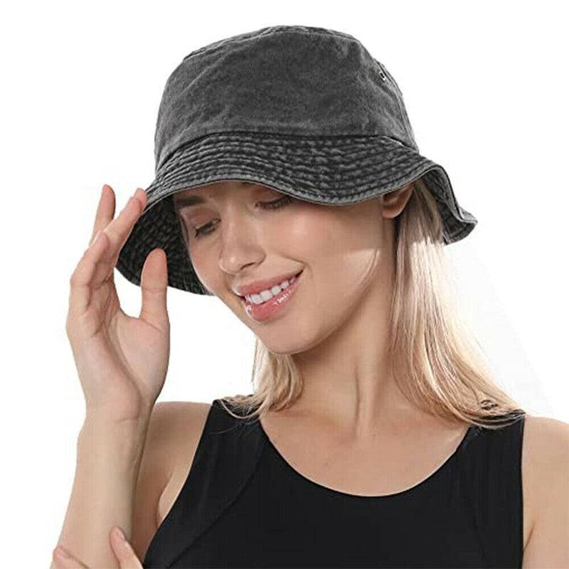 Unisex Men Women Washed Cotton Outdoor Camping Sports Bucket Hats Fisherman view 6
