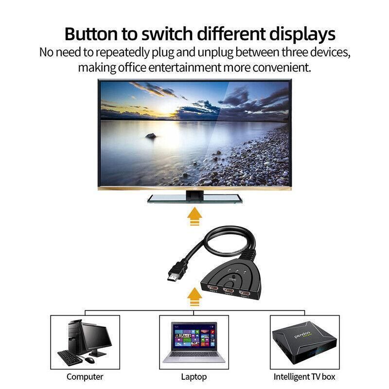 HDMI Switch Splitter 3-in-1 5-in-1 or 1-in-2 1080p 4K Manual or Remote Options view 12