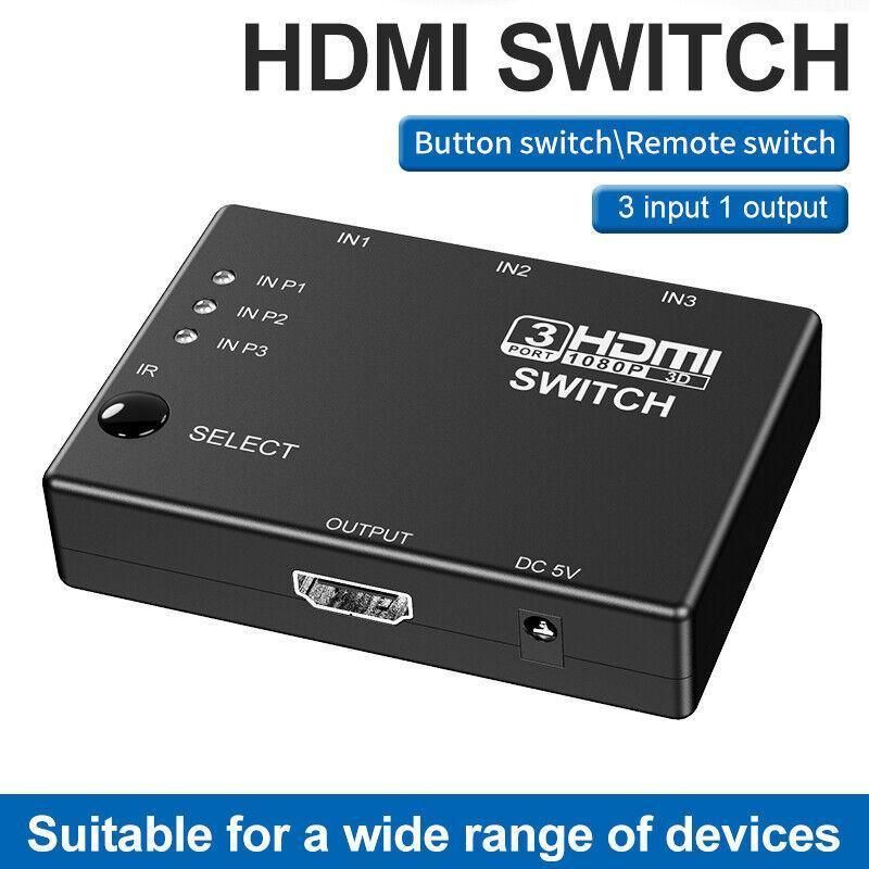 HDMI Switch Splitter 3-in-1 5-in-1 or 1-in-2 1080p 4K Manual or Remote Options view 15