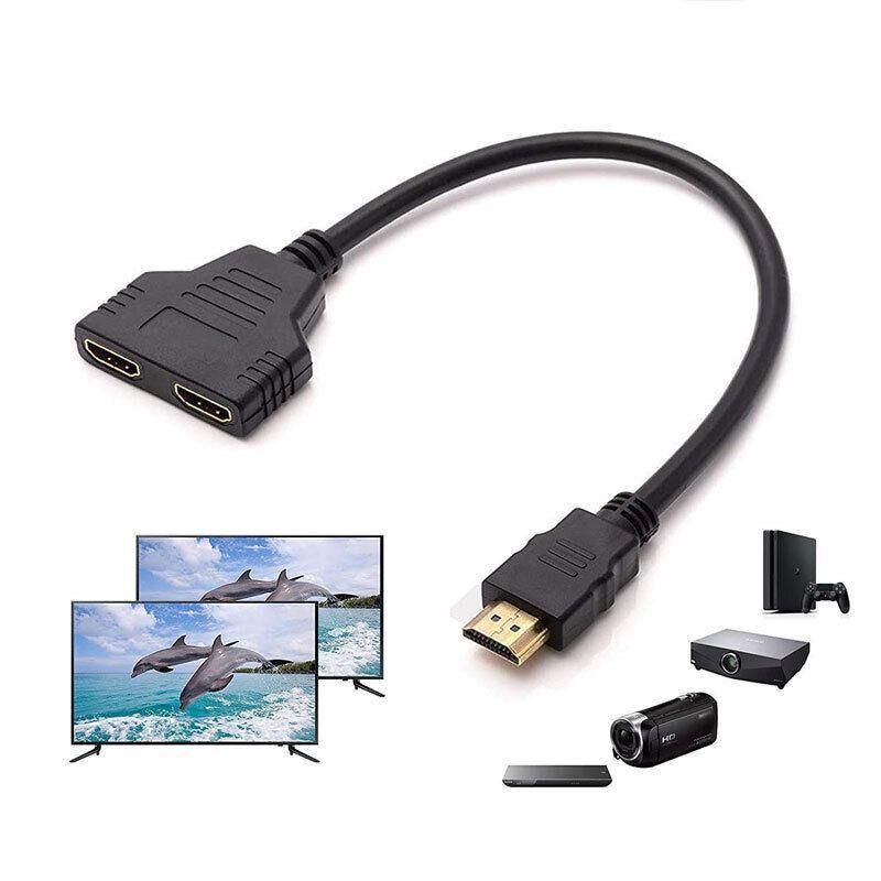 Hdmi Splitter 1 In 2 Out Cable Adapter Converter 1080P Multi Display Duplicator view 6