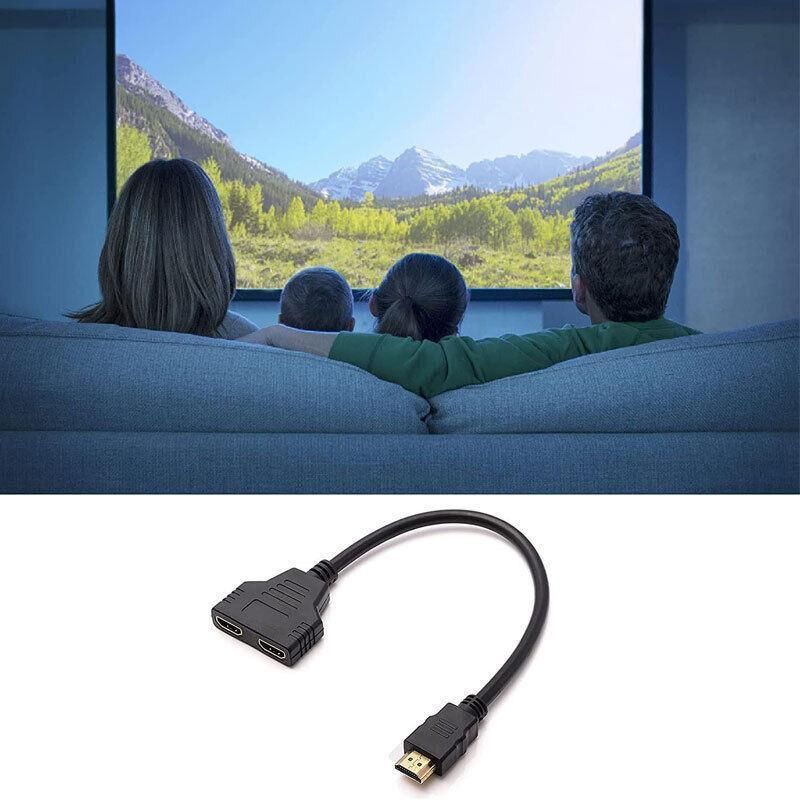 Hdmi Splitter 1 In 2 Out Cable Adapter Converter 1080P Multi Display Duplicator view 8