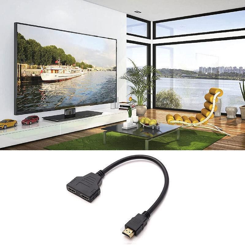 Hdmi Splitter 1 In 2 Out Cable Adapter Converter 1080P Multi Display Duplicator view 10