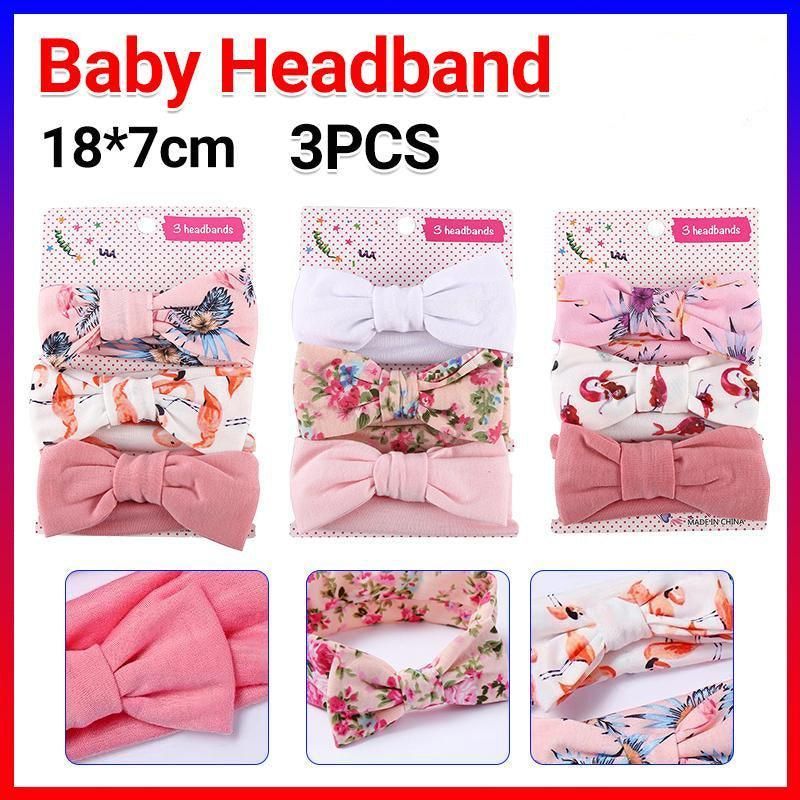 3PCS Soft Headband Wrap Set with Top Knot Single Bow Turban Style Hairbands - #1 view 2