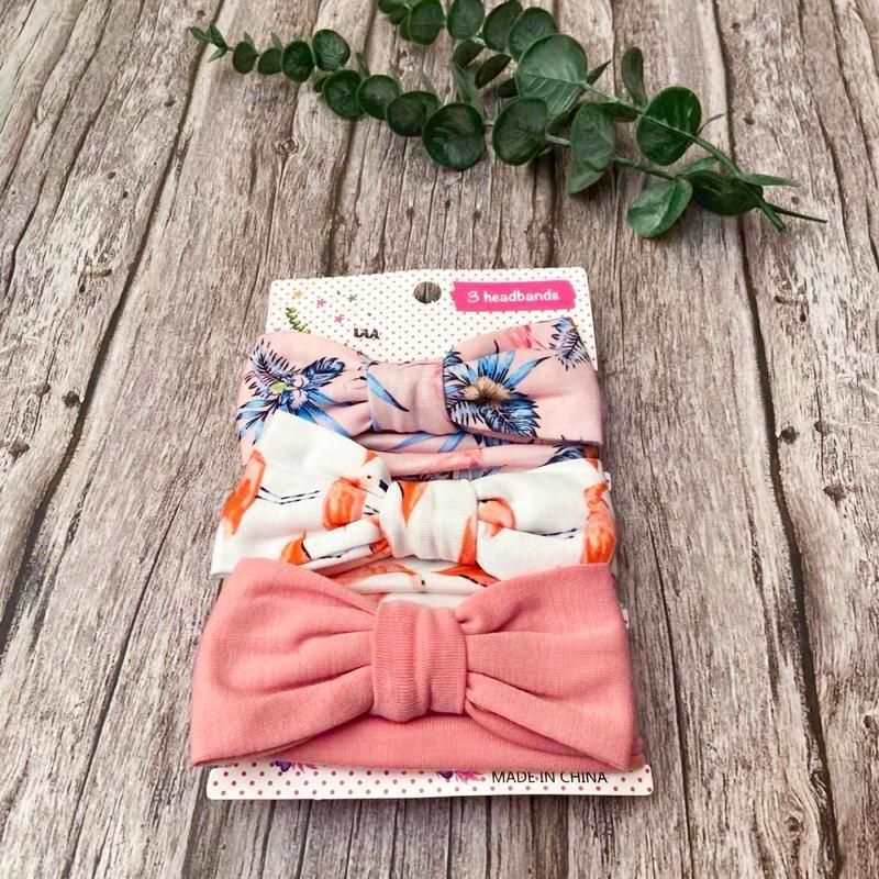 3PCS Soft Headband Wrap Set with Top Knot Single Bow Turban Style Hairbands - #1 view 7