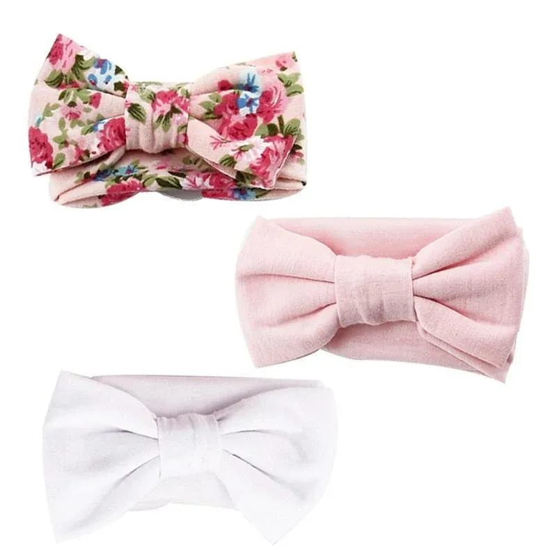 3PCS Soft Headband Wrap Set with Top Knot Single Bow Turban Style Hairbands - #2 view 9
