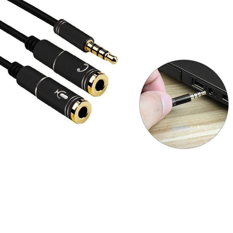 3.5mm AUX Cable Mic Audio Splitter Extension Headphone Adapter Male to Female view 6