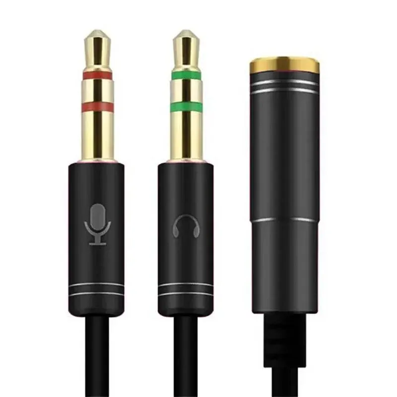 3.5mm AUX Cable Mic Audio Splitter Extension Headphone Adapter Male to Female view 8
