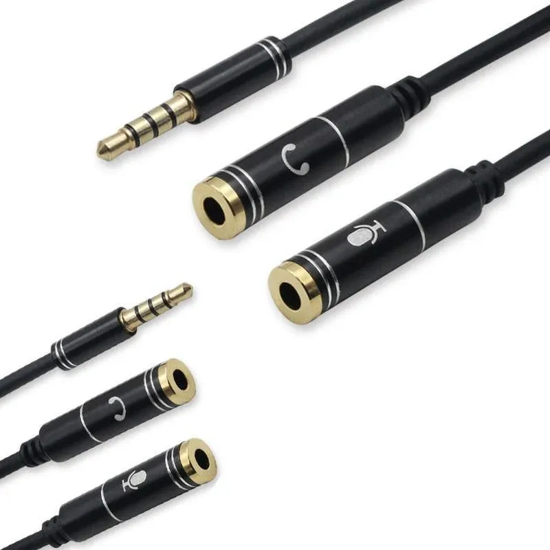 3.5mm AUX Cable Mic Audio Splitter Extension Headphone Adapter Male to Female view 12