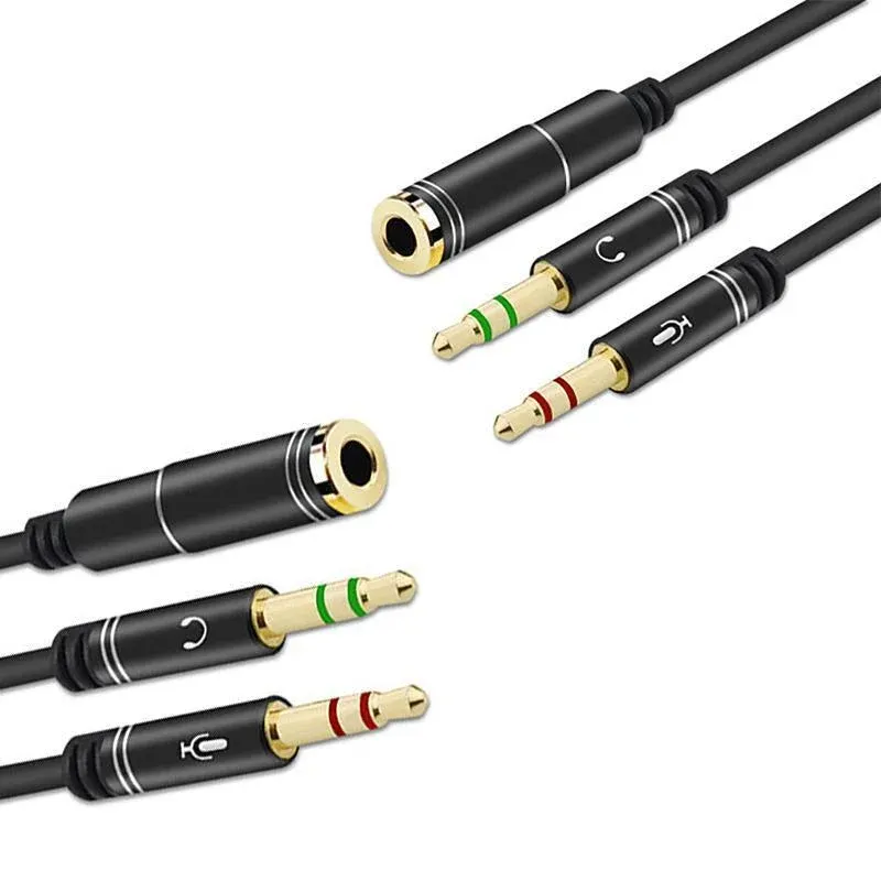 3.5mm AUX Cable Mic Audio Splitter Extension Headphone Adapter Male to Female view 13