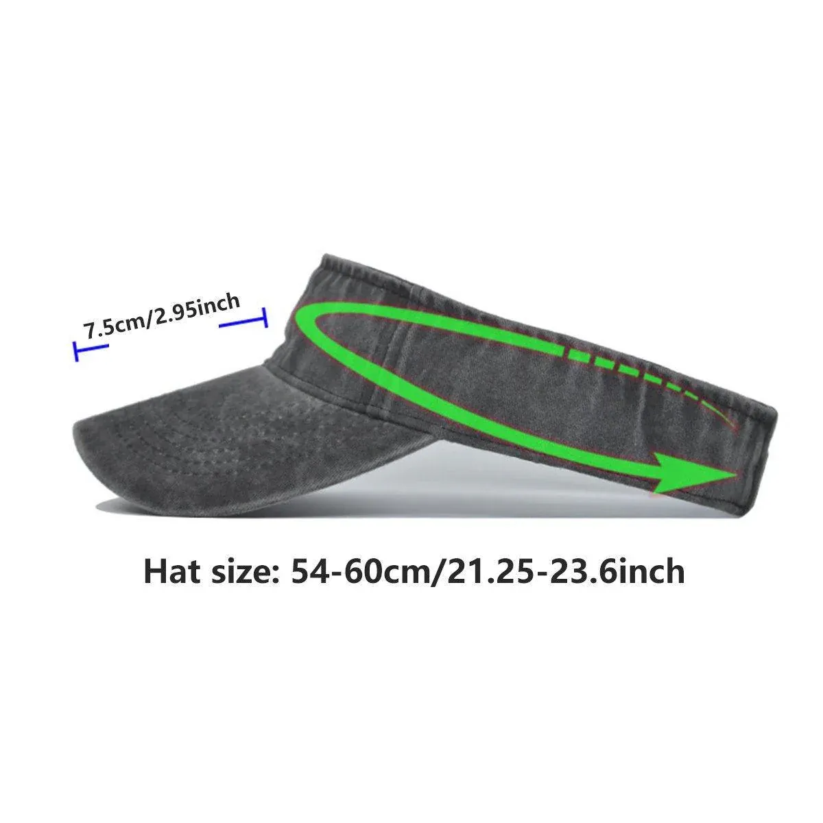 Unisex Summer Denim Sun Visor Cap Breathable Washed Running Hat - Yellow view 4