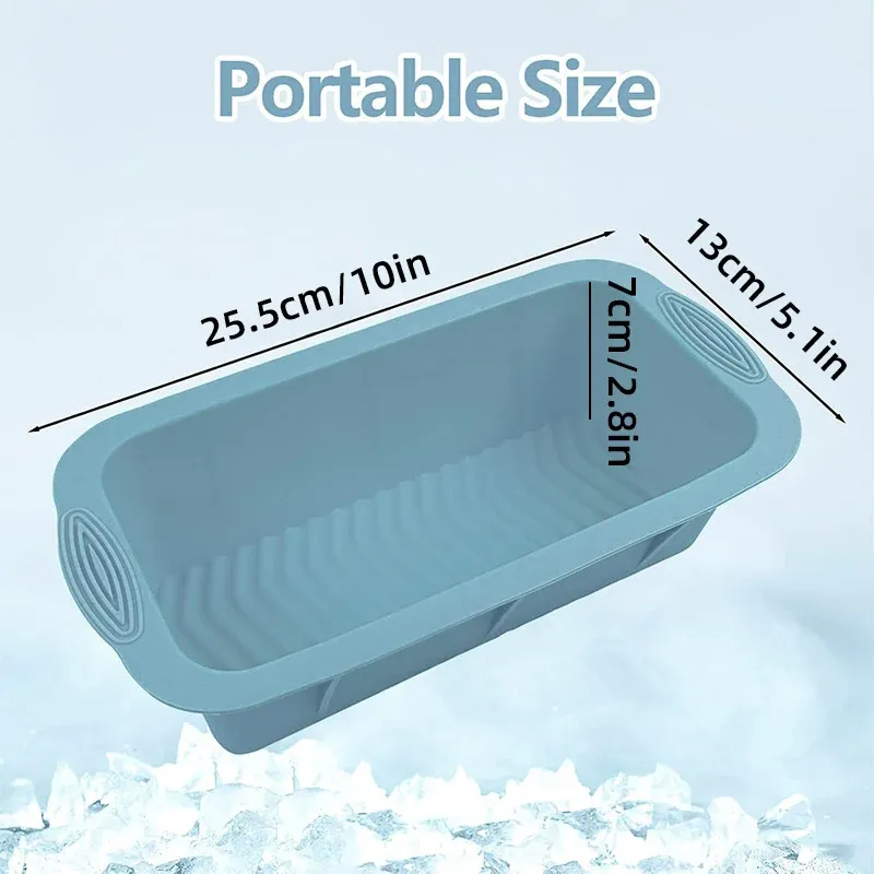 2pcs Large Capacity Ice Cube Tray Mold Rectangle Silicone Ice Grid Maker view 4