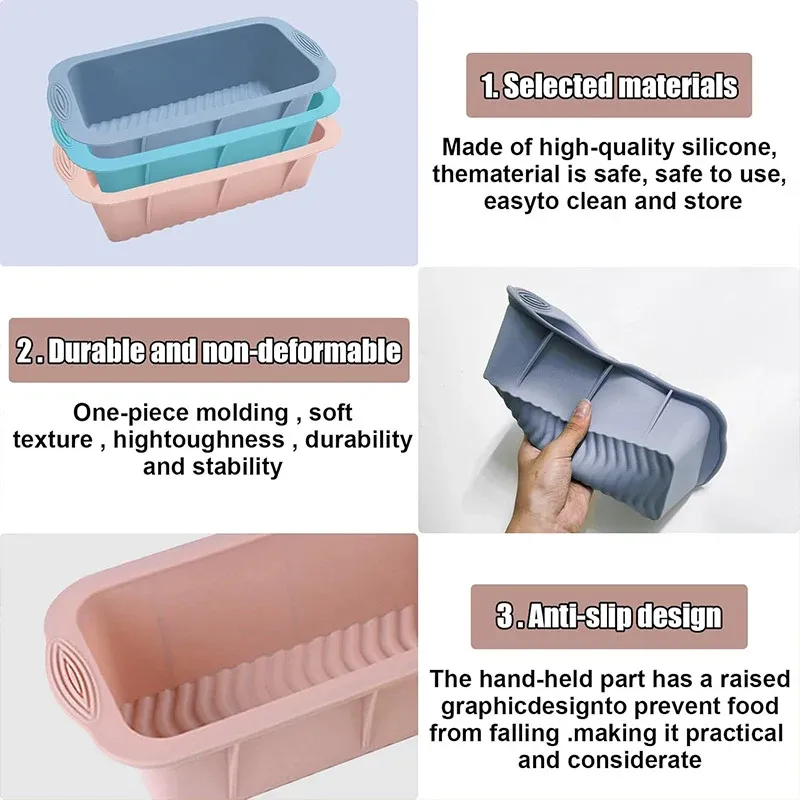 2pcs Large Capacity Ice Cube Tray Mold Rectangle Silicone Ice Grid Maker view 5