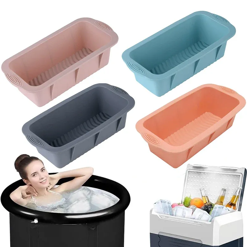 2pcs Large Capacity Ice Cube Tray Mold Rectangle Silicone Ice Grid Maker view 12