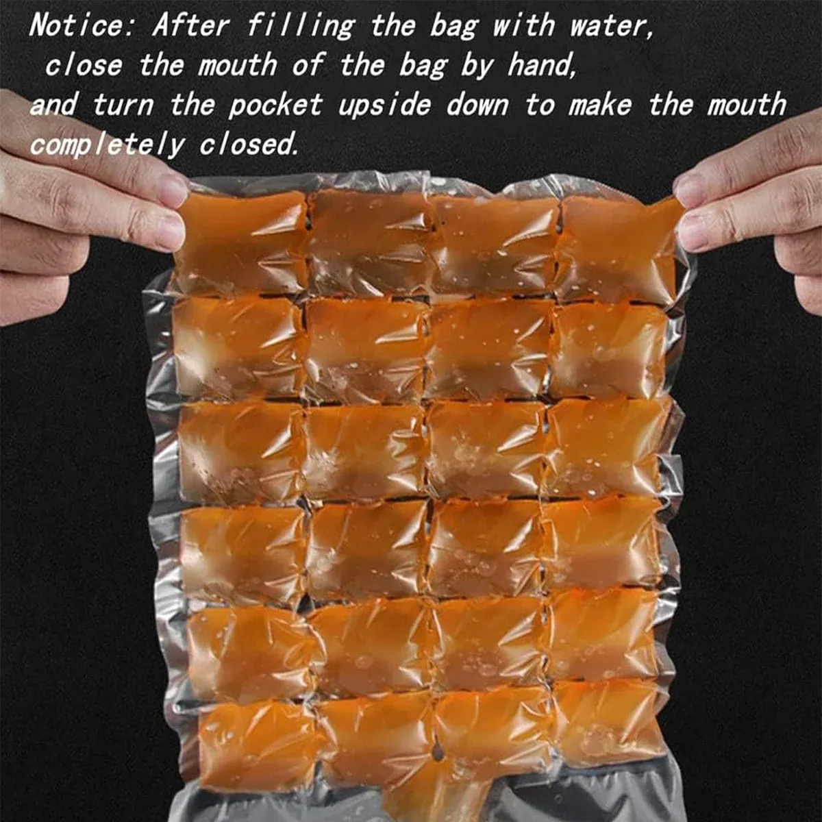 Disposable Ice Pack Bag 100PCS Water Injection Ice Cube Mold Tear Ice Grid view 7